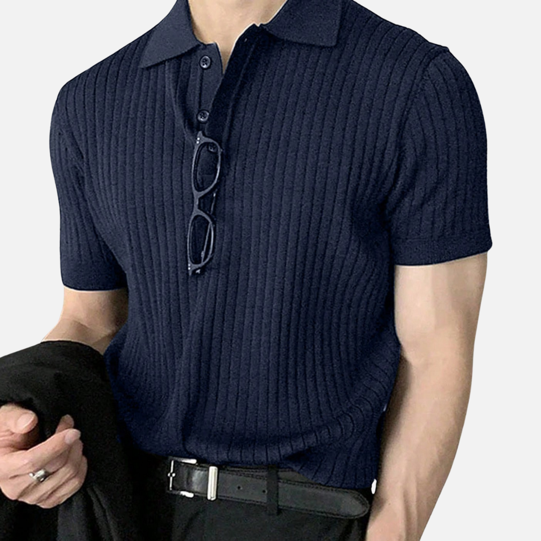 Avero AV49 – Polo Tejido Acanalado para Hombre