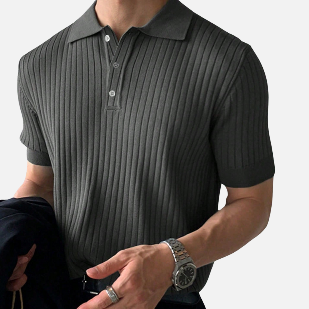 Avero AV49 – Polo Tejido Acanalado para Hombre