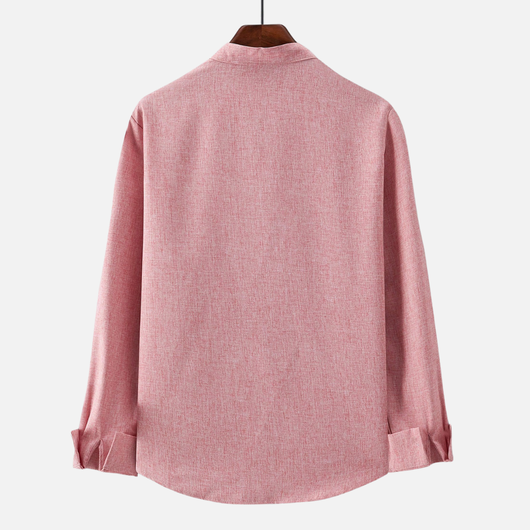 Avero AV28 – Camisa de Manga Larga con Cuello Mao para Hombre