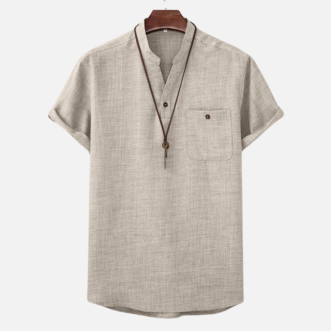 Avero AV13 – Camisa Casual con Escote en V para Hombre