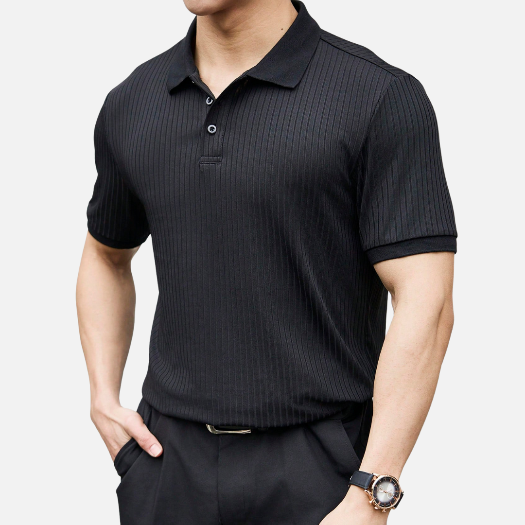 Avero AV49 – Polo Tejido Acanalado para Hombre