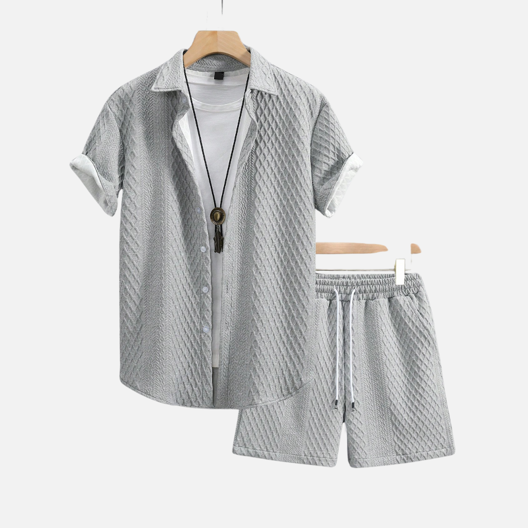 Avero AV87 – Conjunto de Verano Camisa y Short para Hombre