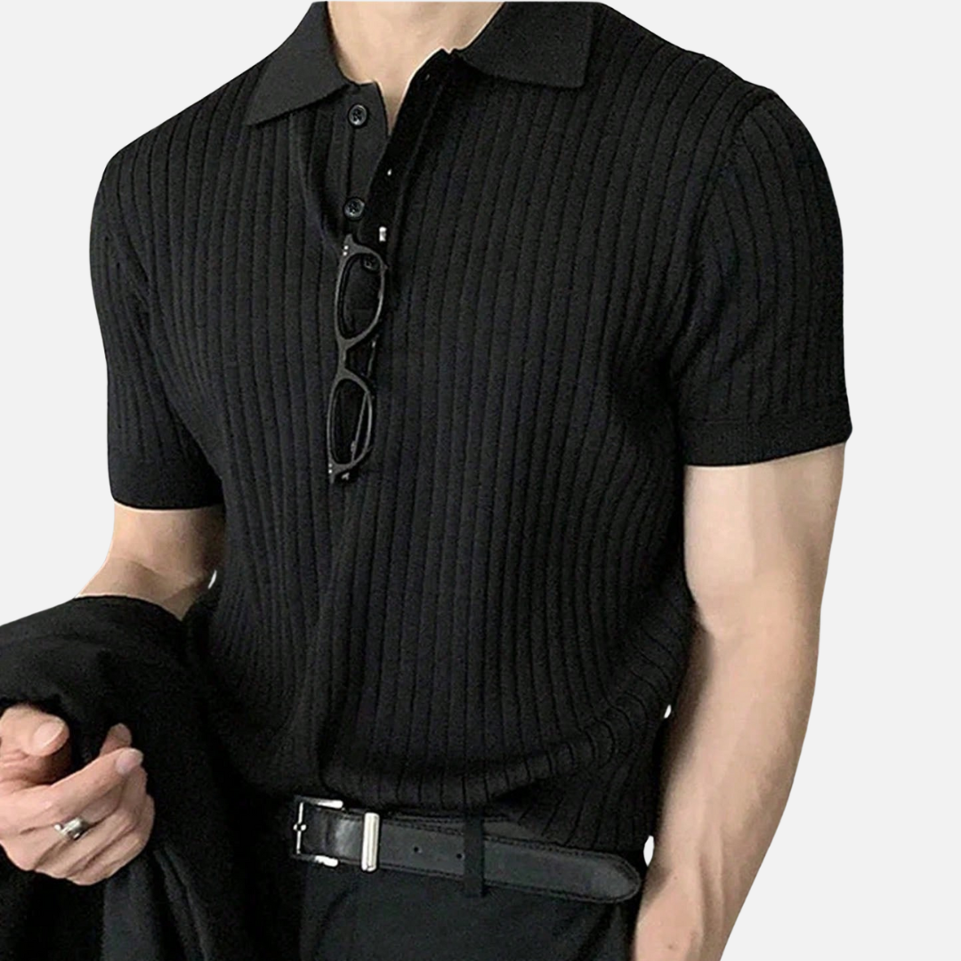 Avero AV49 – Polo Tejido Acanalado para Hombre