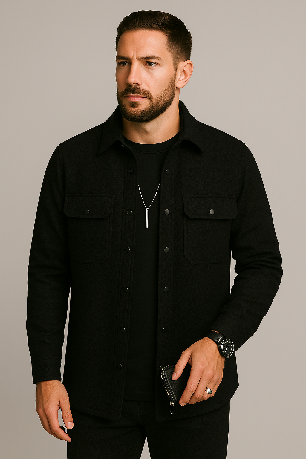 Campera Masculina Abotonada – Estilo Clásico con Toque Contemporáneo