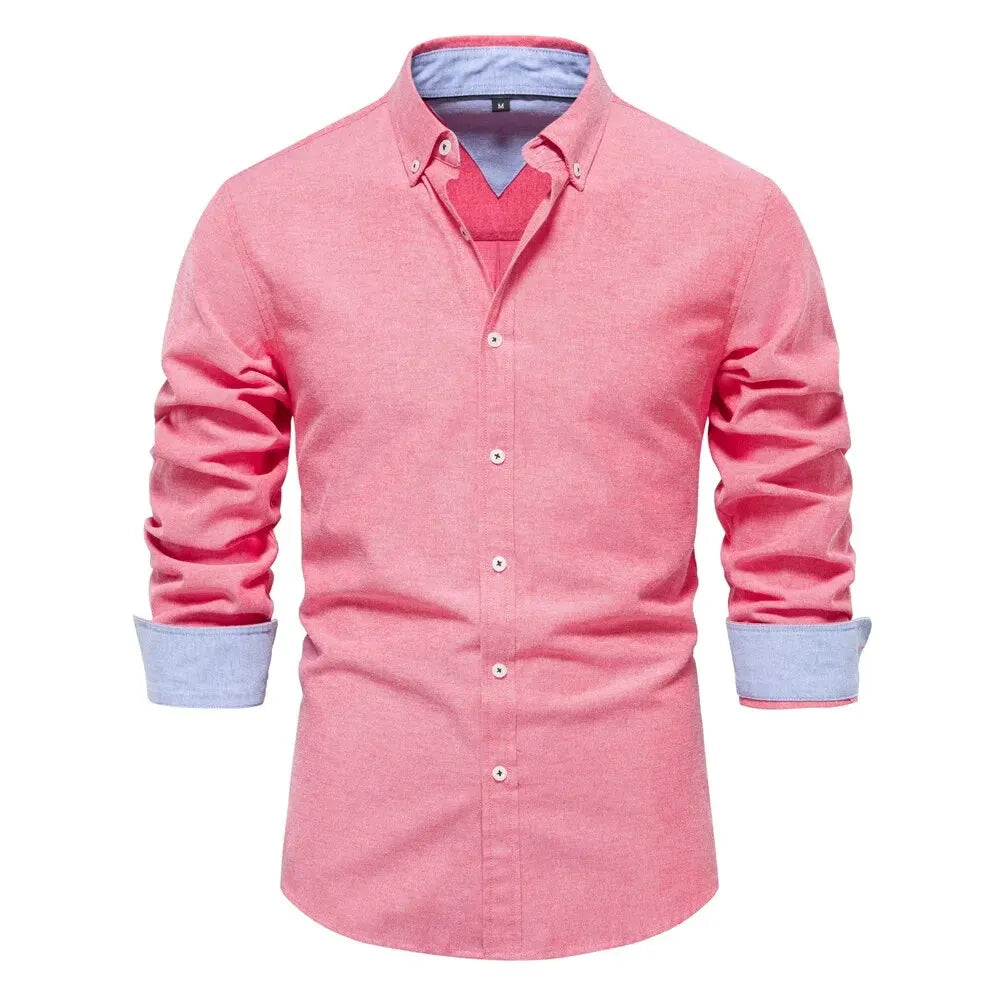 Camisa Social de Hombre Manga Larga Oxford