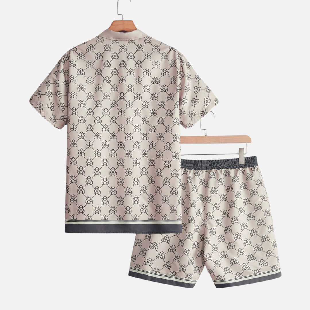 Avero AV39 Men’s Printed Shirt & Shorts Set