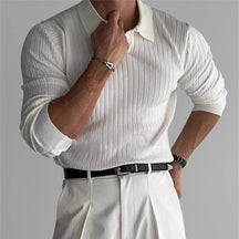 Camiseta Polo de Hombre Lujo con Escote en V