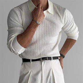 Camiseta Polo de Hombre Lujo con Escote en V
