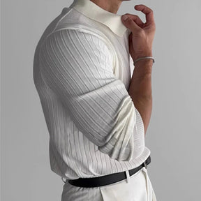 Camiseta Polo de Hombre Lujo con Escote en V