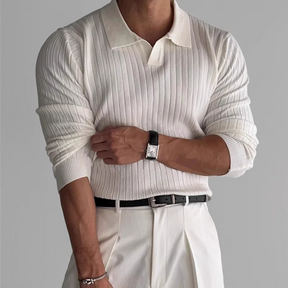 Camiseta Polo de Hombre Lujo con Escote en V