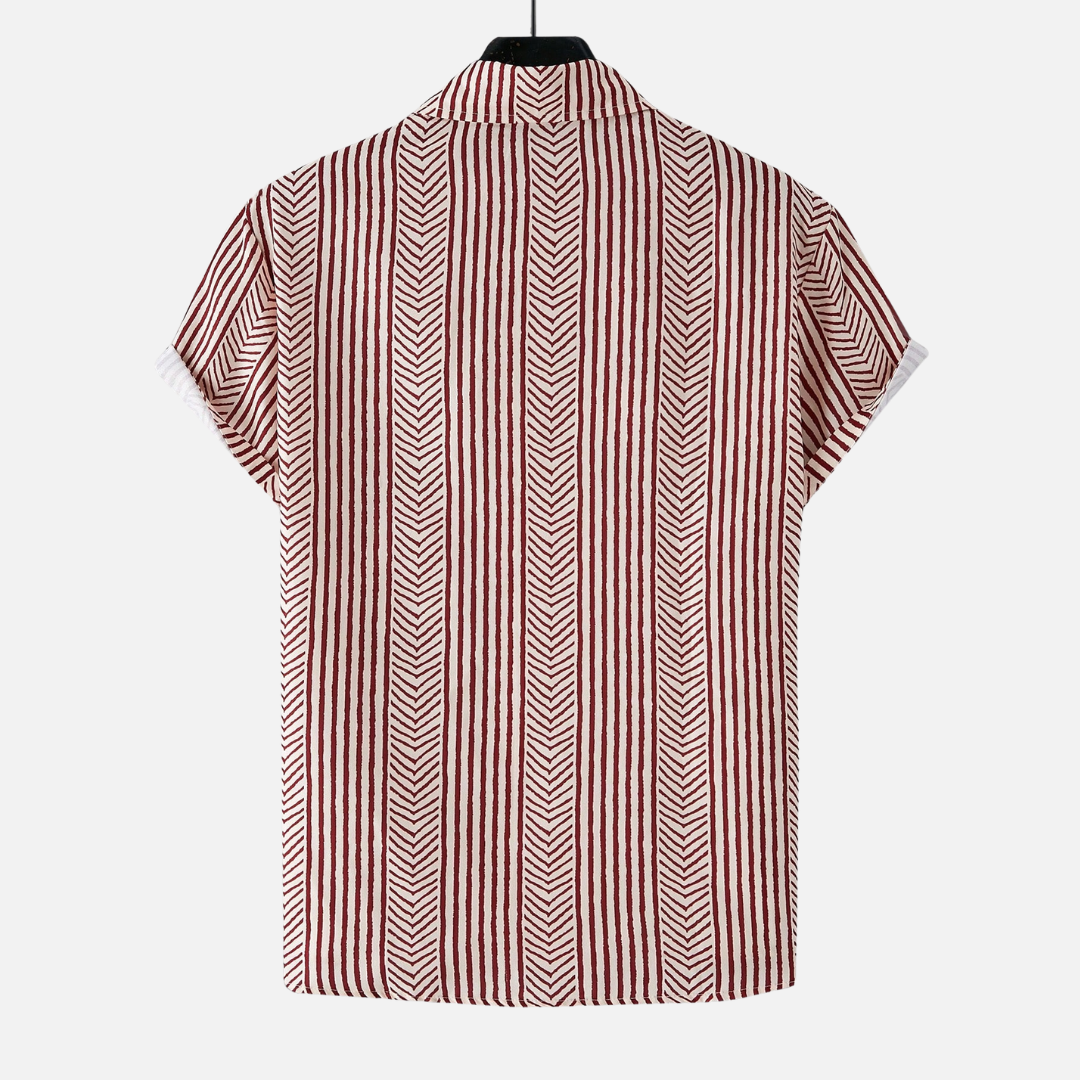 Avero AV32 – Camisa Playera Geométrica de Manga Corta para Hombre