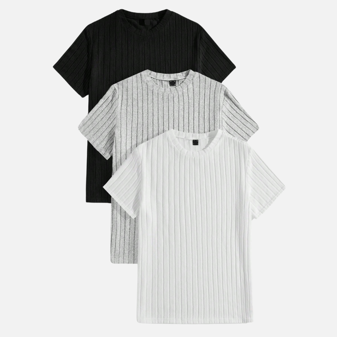 Avero AV16 – Pack x3 Remeras Texturadas para Hombre