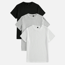 Avero AV16 – Pack x3 Remeras Texturadas para Hombre