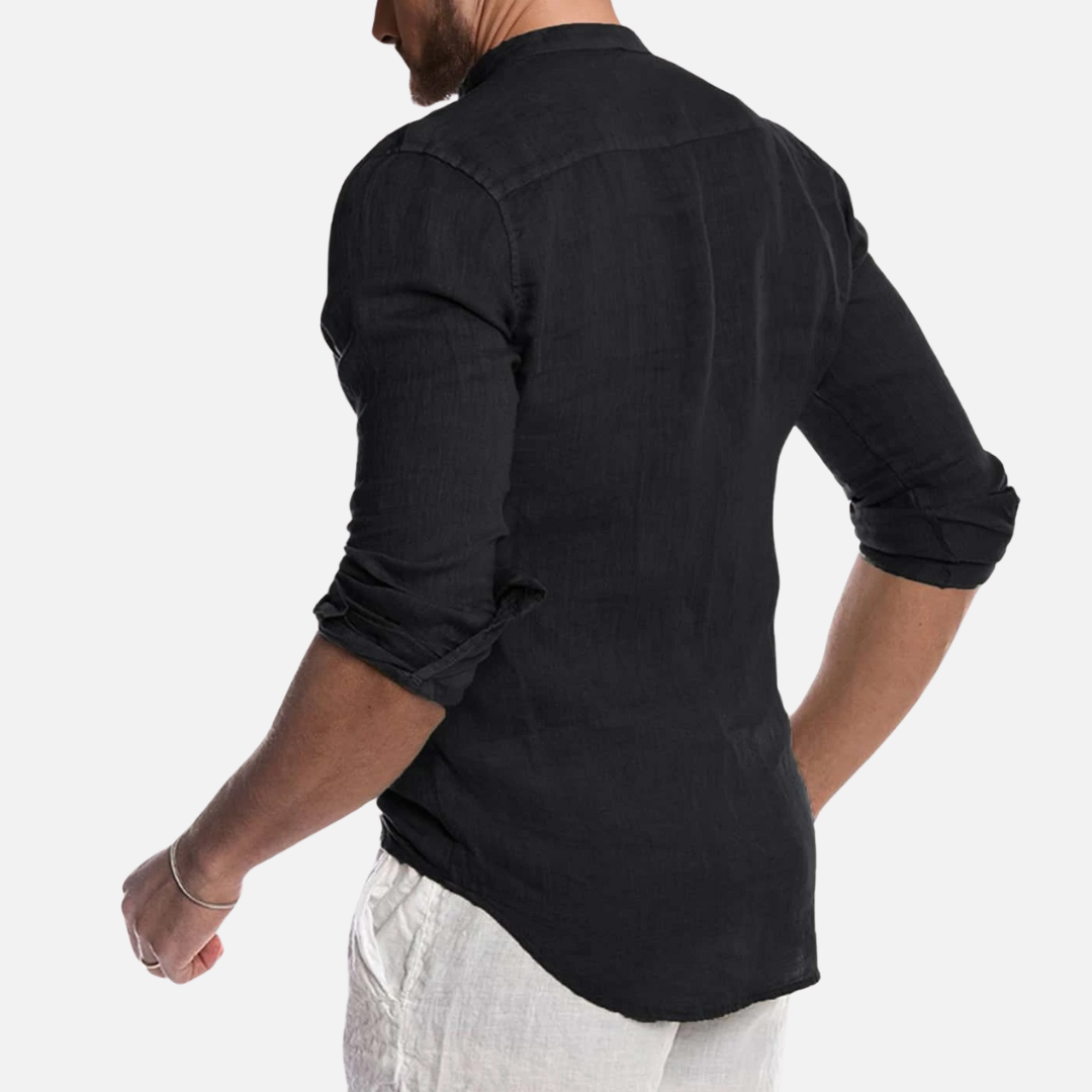 Avero AV36 Men’s Long-Sleeve Grandad Collar Shirt