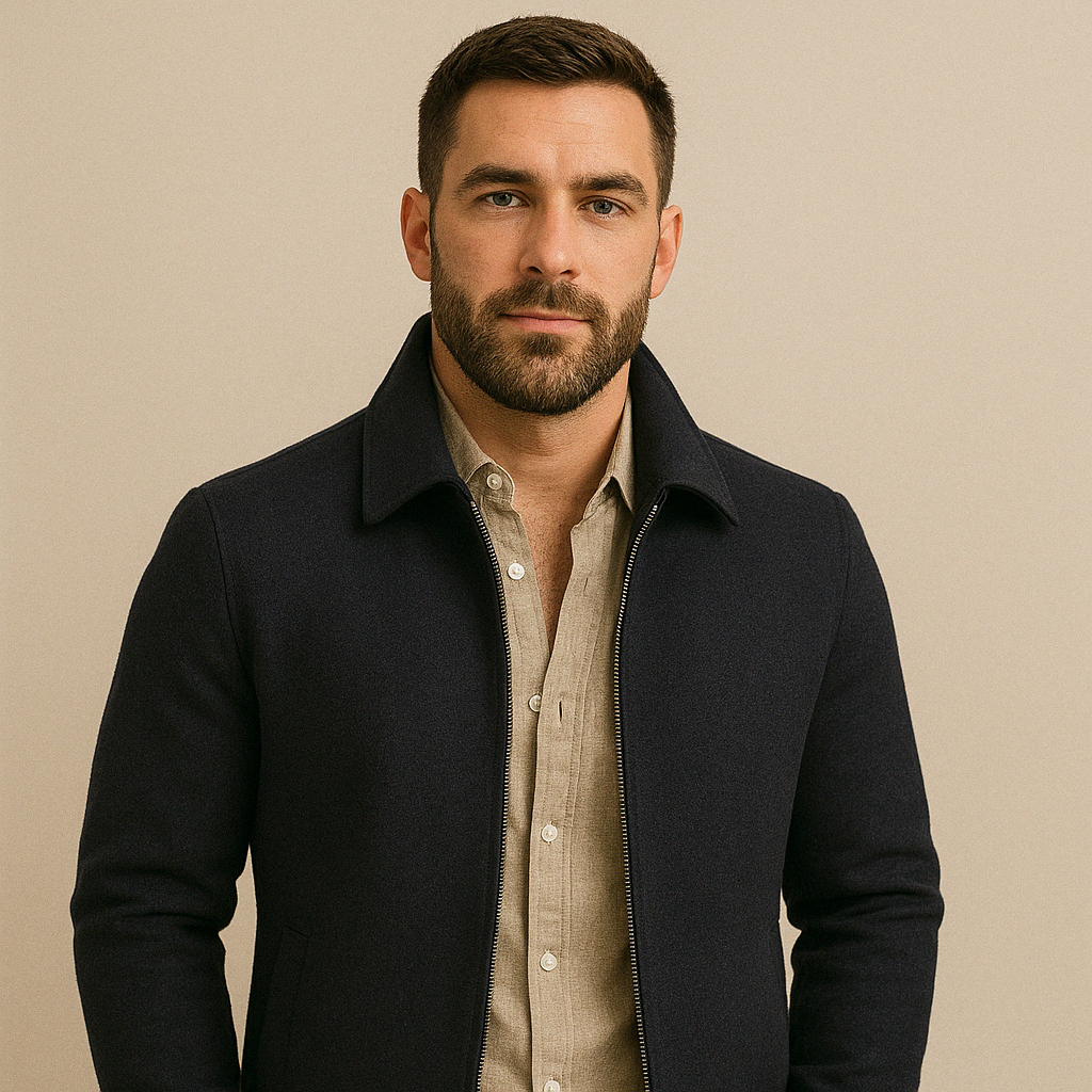 Campera Masculina de Poliéster Convencional