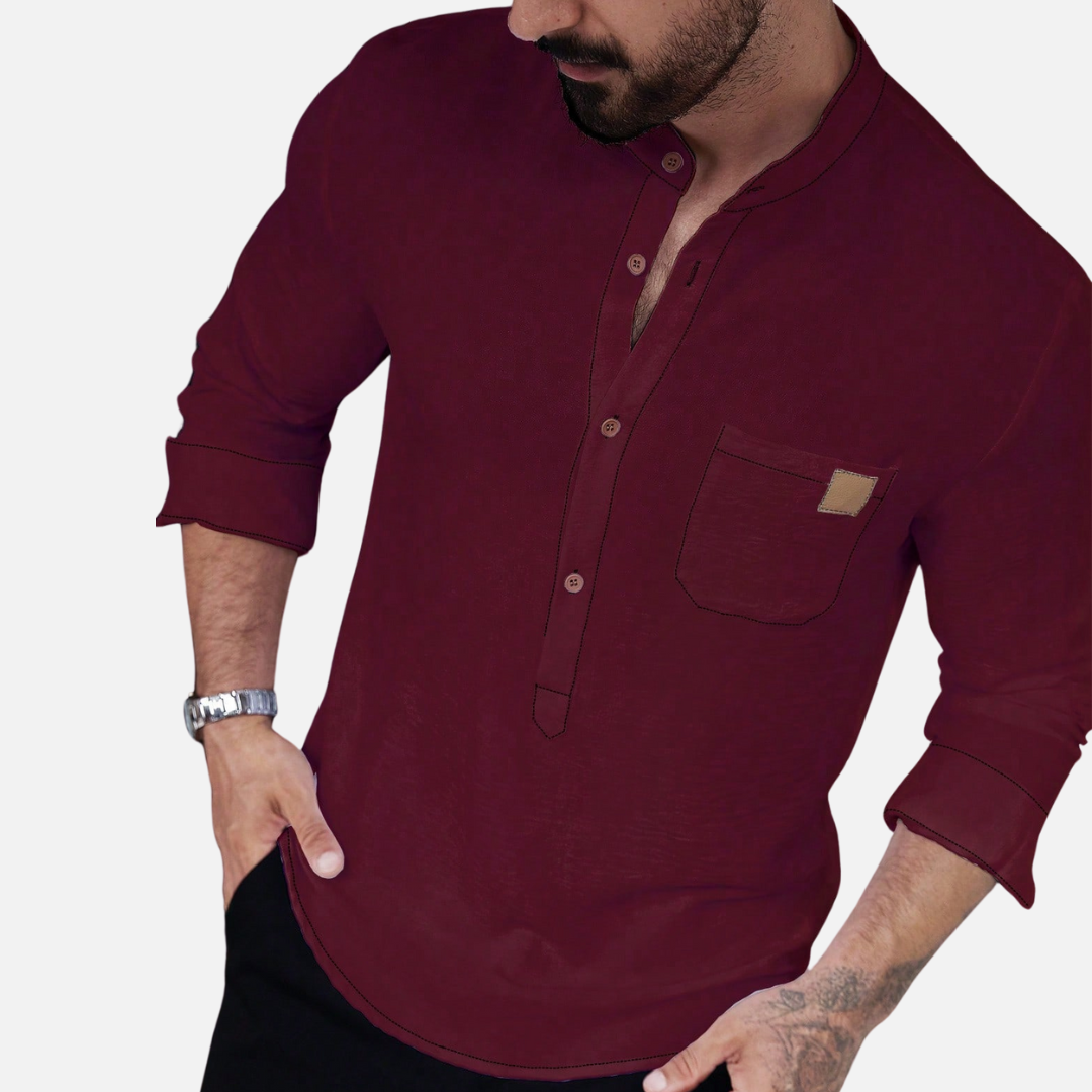 Avero AV155 – Camisa Casual de Manga Larga para Hombre