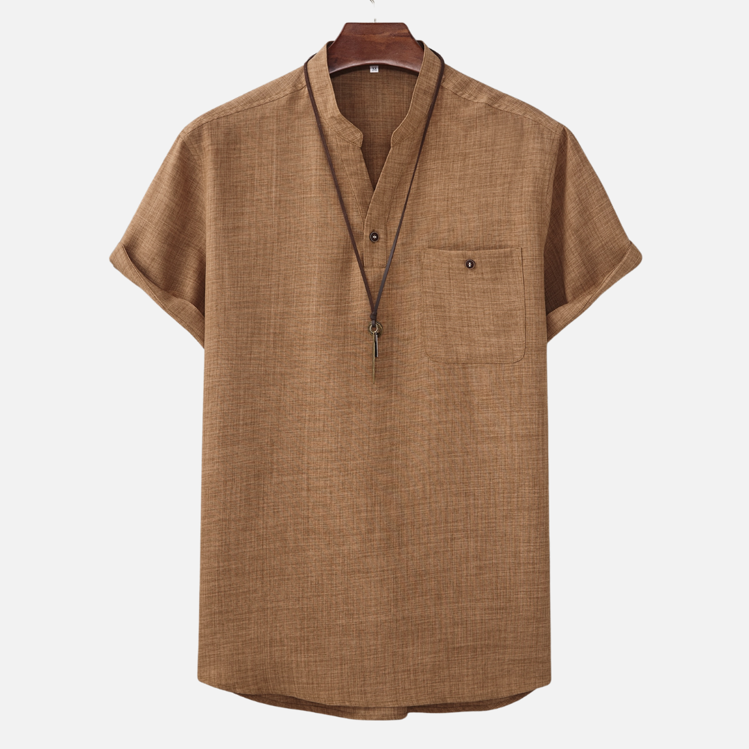 Avero AV13 – Camisa Casual con Escote en V para Hombre