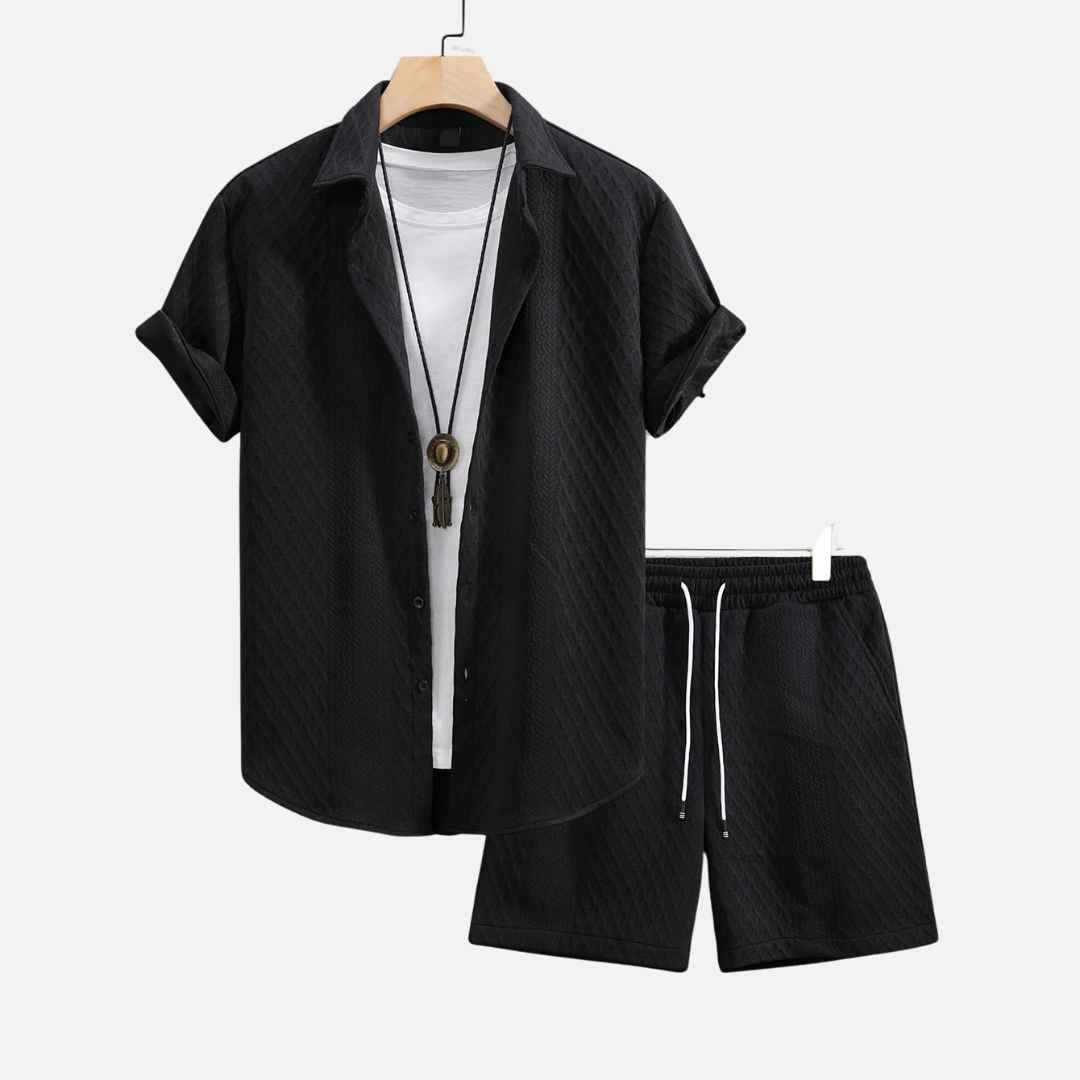Avero AV87 – Conjunto de Verano Camisa y Short para Hombre