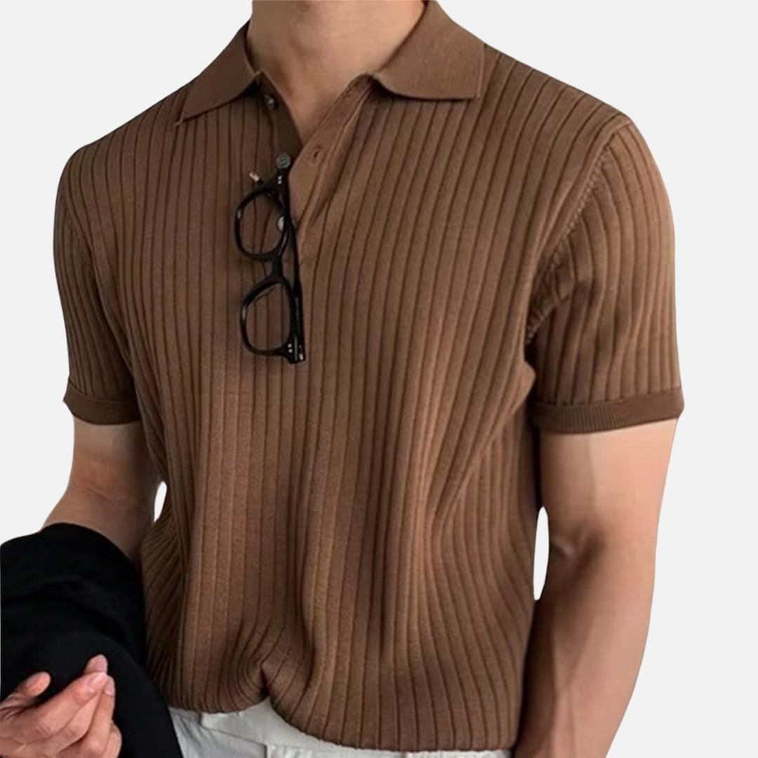 Avero AV49 – Polo Tejido Acanalado para Hombre