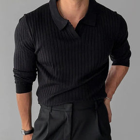 Camiseta Polo de Hombre Lujo con Escote en V