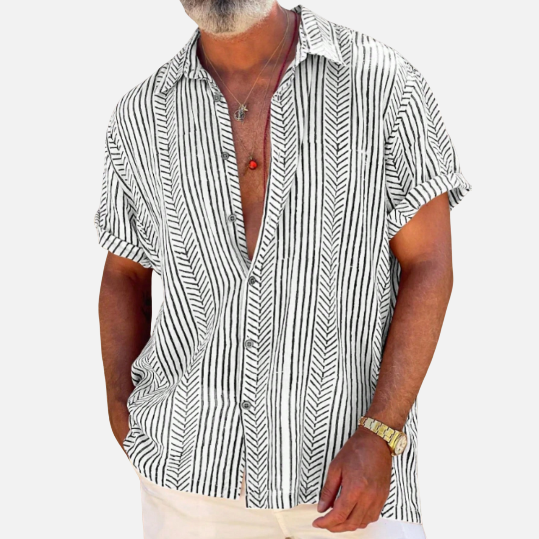 Avero AV32 – Camisa Playera Geométrica de Manga Corta para Hombre