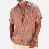 Avero AV32 – Camisa Playera Geométrica de Manga Corta para Hombre