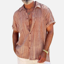 Avero AV32 – Camisa Playera Geométrica de Manga Corta para Hombre