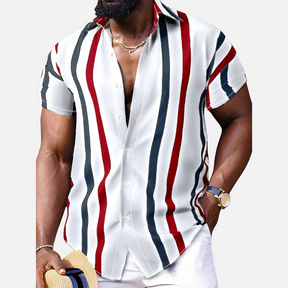Avero AV95 – Camisa Rayada de Manga Corta para Hombre – Colección Manfinity Homme