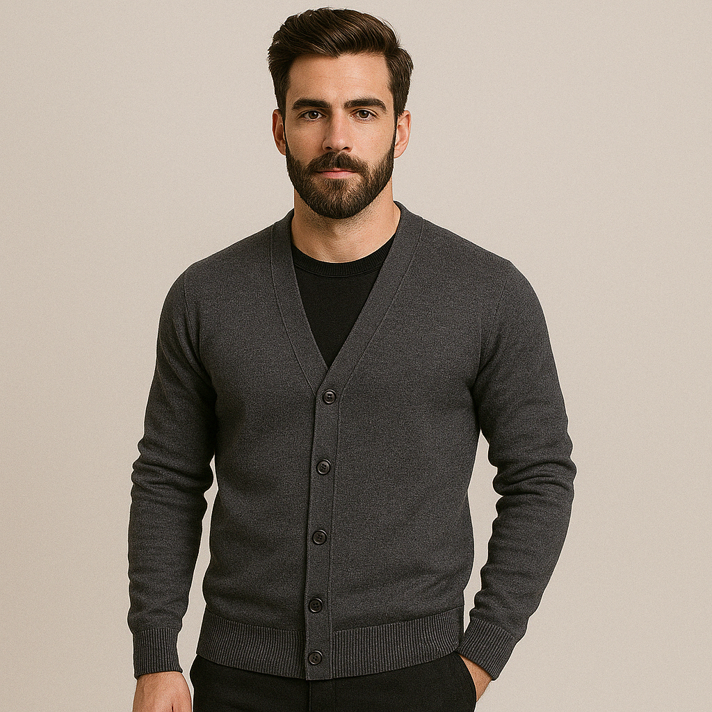 Suéter Masculino Cuello en V Cardigan