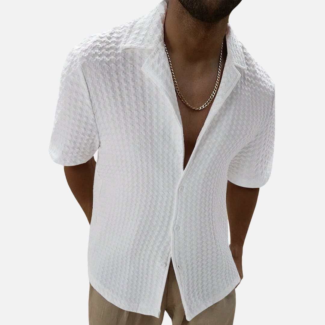 Avero AV63 – Camisa de Manga Corta Abotonada para Hombre