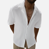 Avero AV63 – Camisa de Manga Corta Abotonada para Hombre