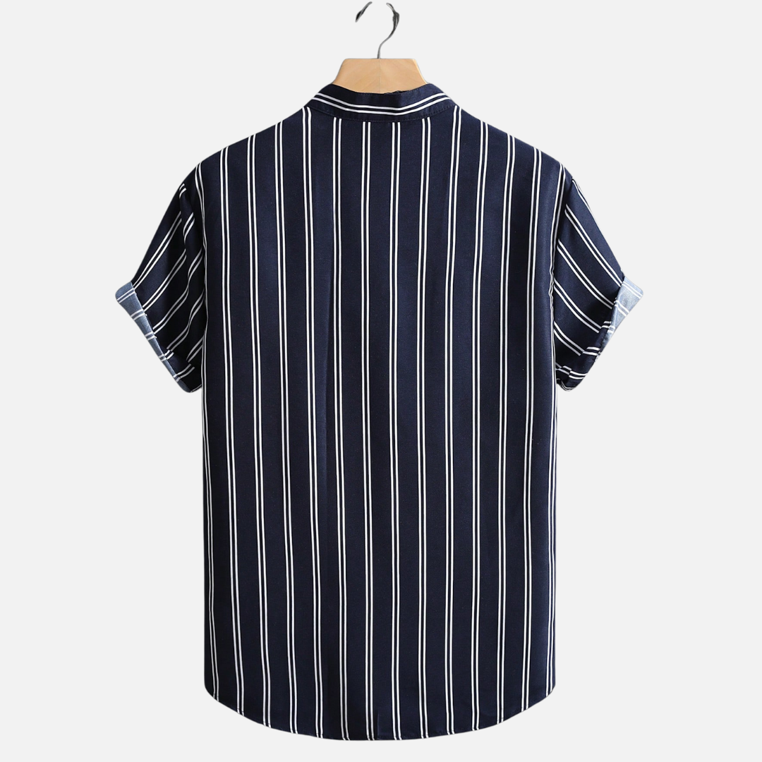 Avero AV58 – Camisa Rayada de Manga Corta para Hombre