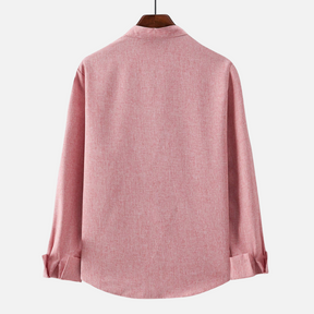 Avero AV28 – Camisa de Manga Larga con Cuello Mao para Hombre