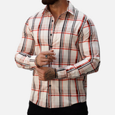 Avero AV29 – Camisa a Cuadros de Manga Larga para Hombre