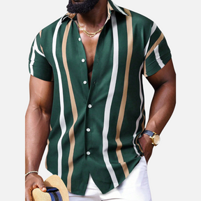 Avero AV95 – Camisa Rayada de Manga Corta para Hombre – Colección Manfinity Homme