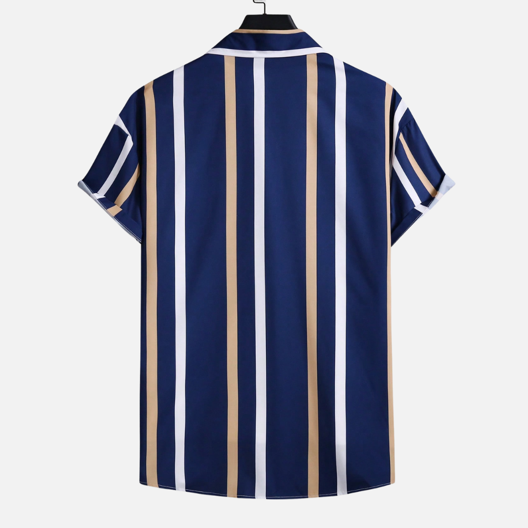 Avero AV95 – Camisa Rayada de Manga Corta para Hombre – Colección Manfinity Homme