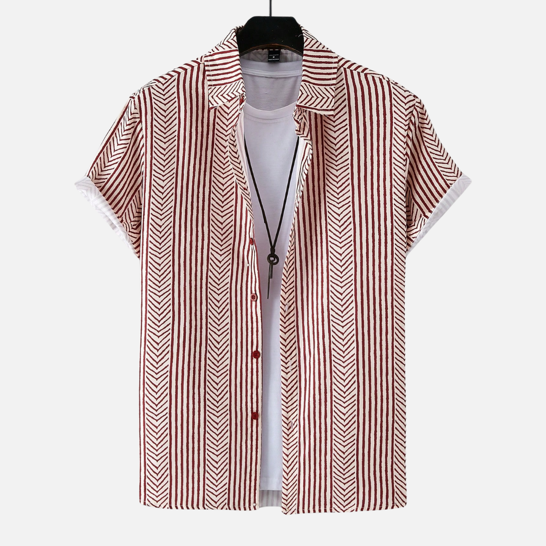 Avero AV32 – Camisa Playera Geométrica de Manga Corta para Hombre