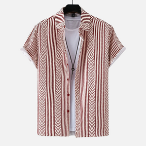 Avero AV32 – Camisa Playera Geométrica de Manga Corta para Hombre