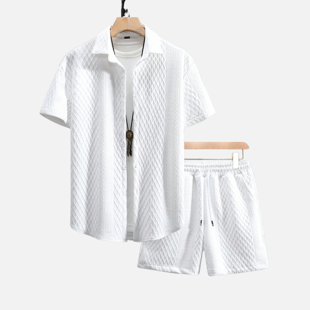 Avero AV87 – Conjunto de Verano Camisa y Short para Hombre