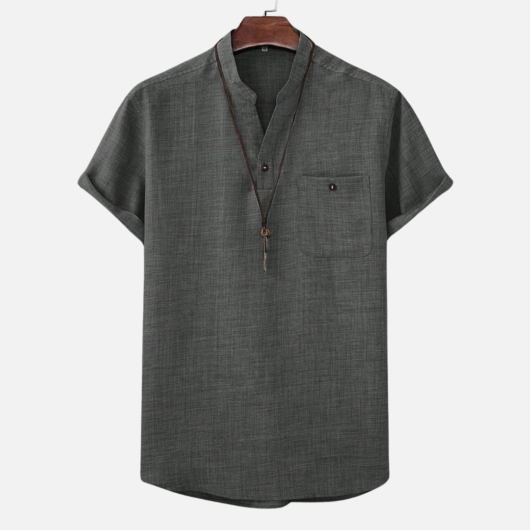 Avero AV13 – Camisa Casual con Escote en V para Hombre