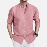 Avero AV28 – Camisa de Manga Larga con Cuello Mao para Hombre