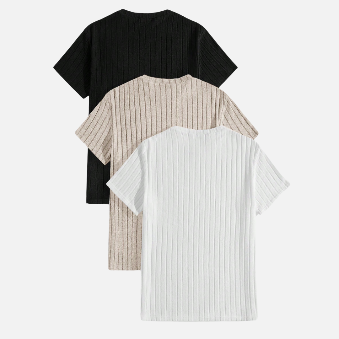 Avero AV16 – Pack x3 Remeras Texturadas para Hombre