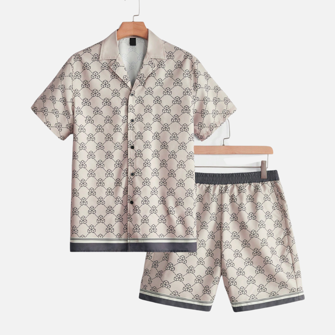 Avero AV39 Men’s Printed Shirt & Shorts Set