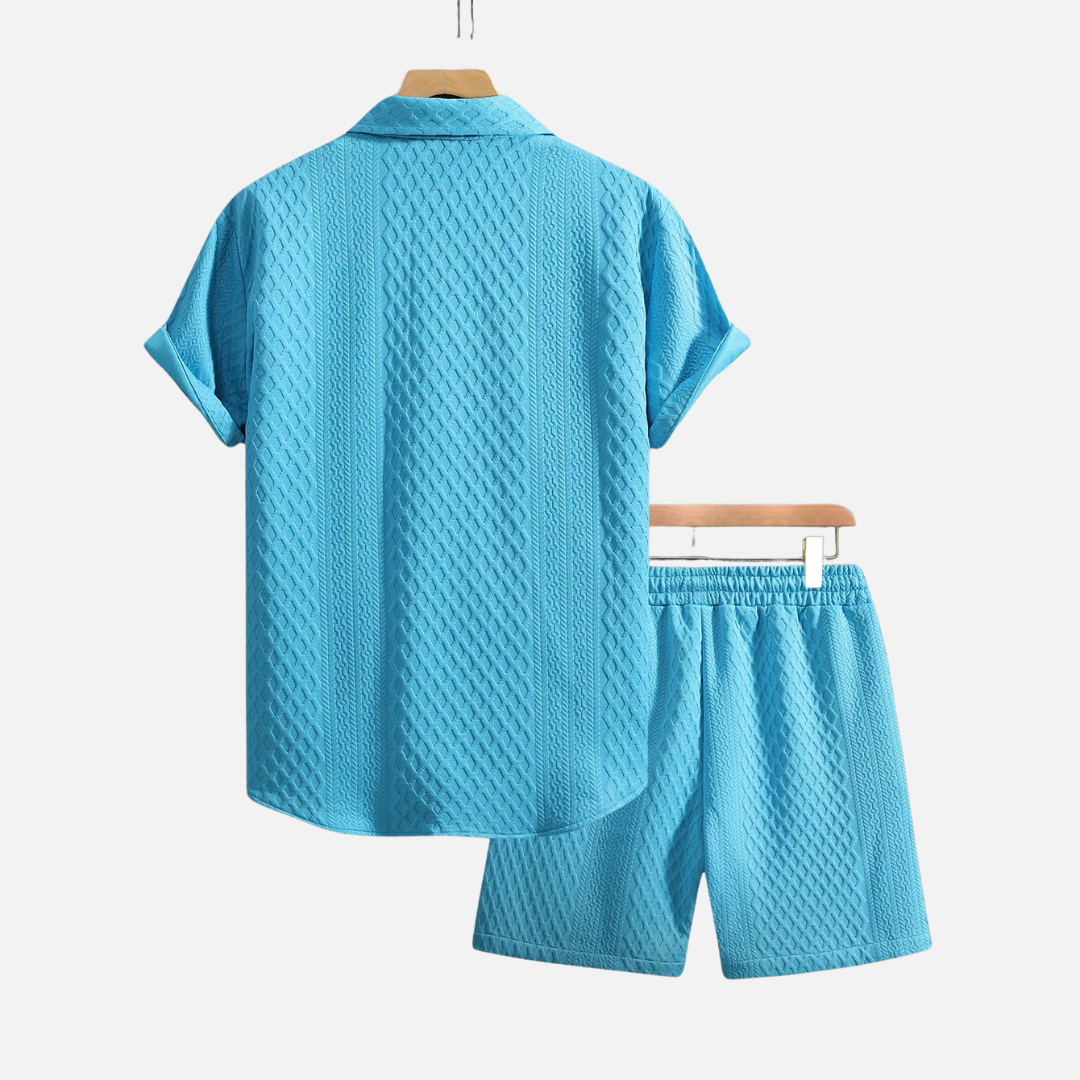 Avero AV87 – Conjunto de Verano Camisa y Short para Hombre
