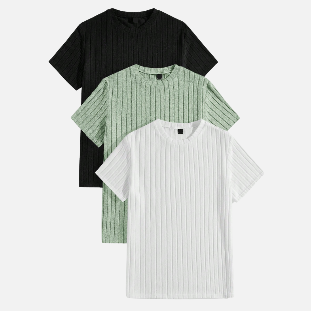 Avero AV16 – Pack x3 Remeras Texturadas para Hombre