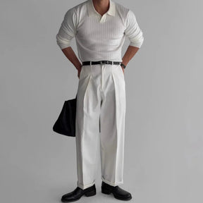 Camiseta Polo de Hombre Lujo con Escote en V