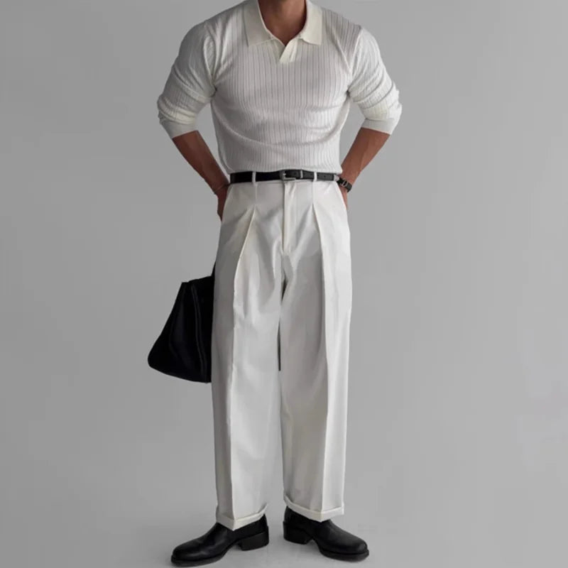 Camiseta Polo de Hombre Lujo con Escote en V