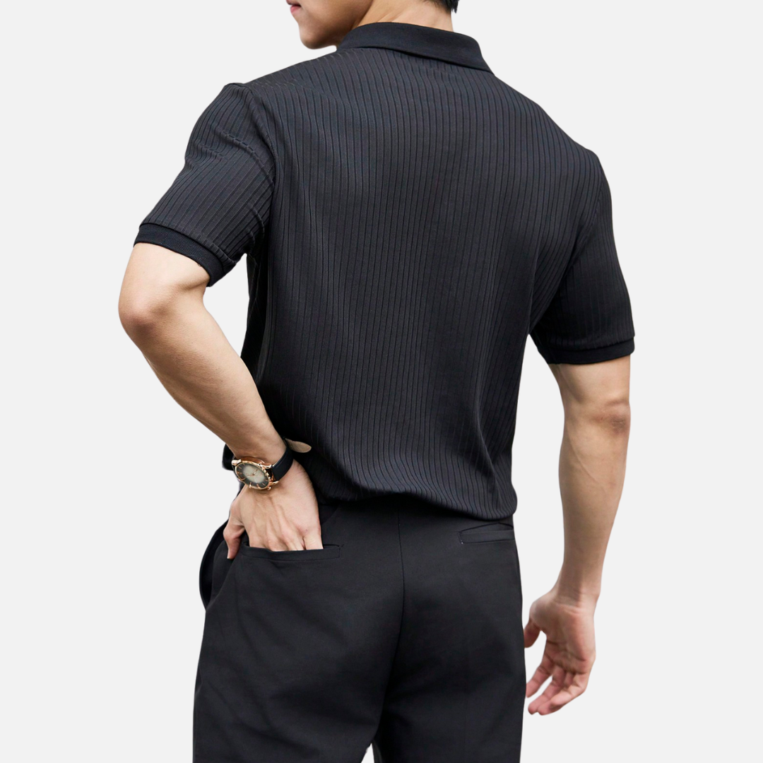 Avero AV49 – Polo Tejido Acanalado para Hombre
